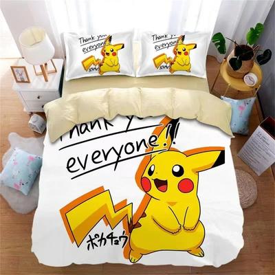 3D Printed Pokmon Pokemon Bedding Set For Kids Pikachu Duvet Cover Anime Quilt Duvet Pillowcase for Children and Adults