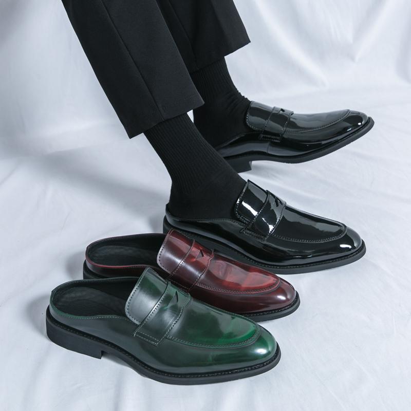 Designové pantofle Luxusní polobotky pro muže Ležérní pantofle Pánské sandály Pantofle Mules Nazouváky Kožené boty Mules Kancelářské boty