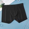 Men Summer Shorts Briefs Mid-rise Elastic Waist Thin Underwear Transparent Seamless Solid Color Quick Drying Shorts Panties
