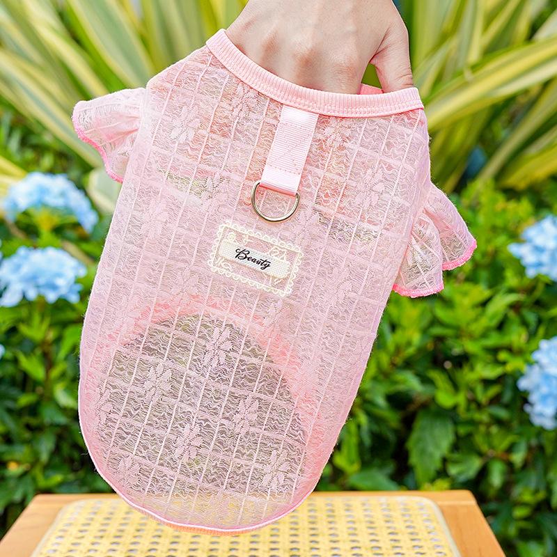 

Big Dog Clothes Light Soft Silky Pet Dog Clothes Cat Clothing Products Mesh Flying Sleeves Golden Retriever Corgi XS (bust 30cm 1-1.5kg)