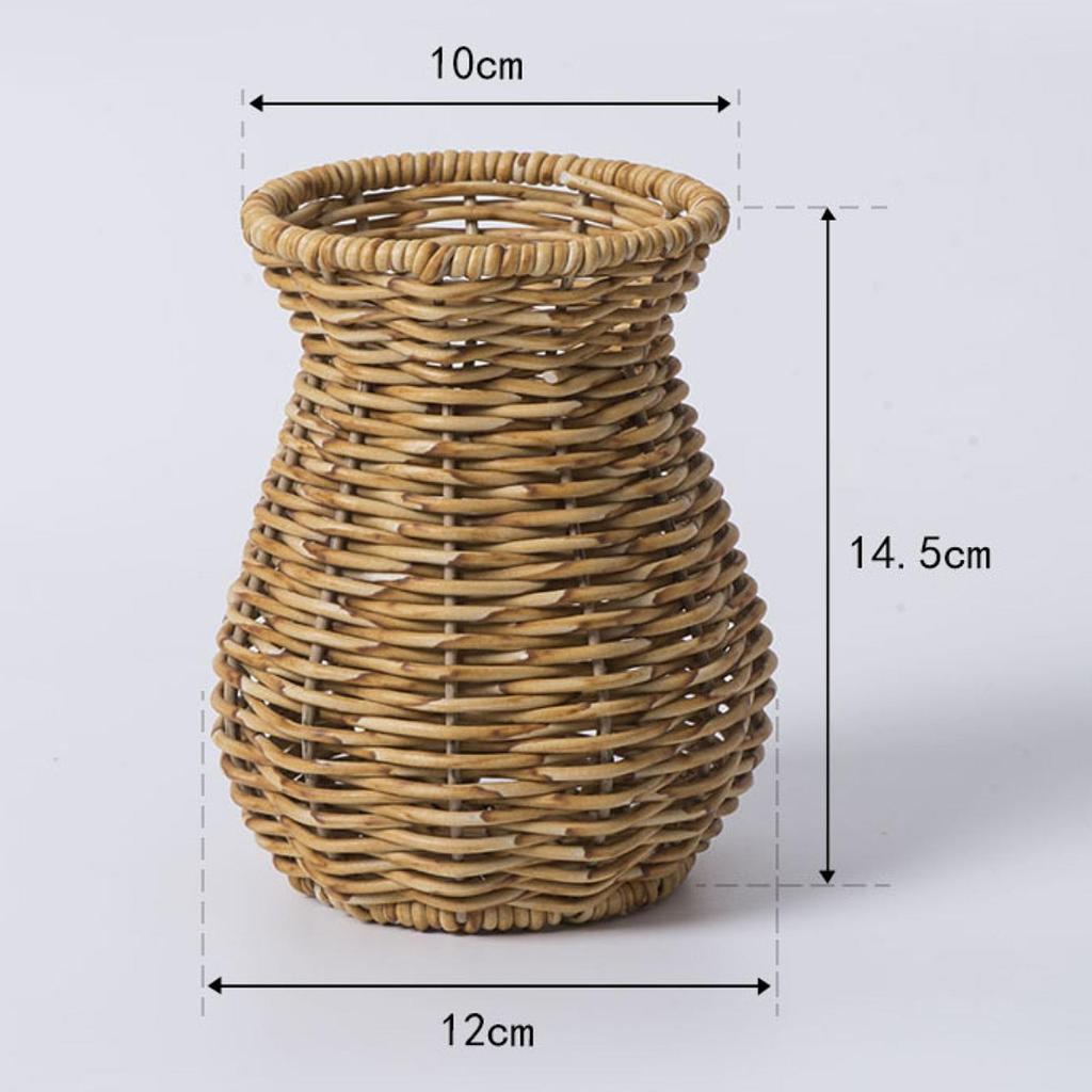 Woven Vase Plants Flower Pot Country Style Art Vase Woven Flower Vase Rustic Flower Vase for Hotel House Tabletop Decoration