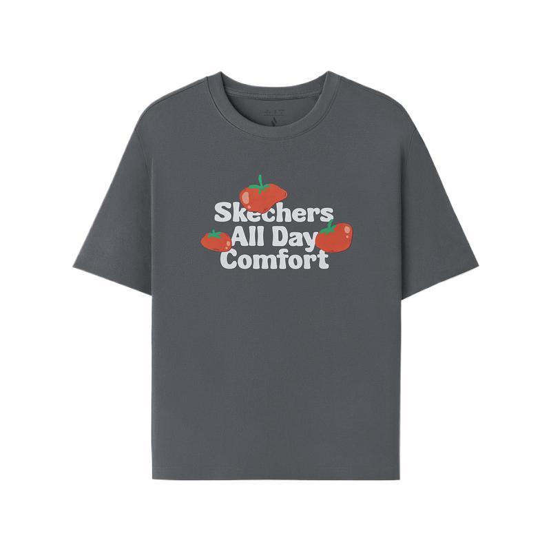 Skechers Round Neck Printed Casual Letter T-Shirt Unisex tops L226U049-013P M
