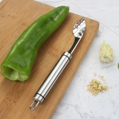 1PC Pepper Corer Tool Stainless Steel Serrated Seed Remover Kitchen Gadget Tools