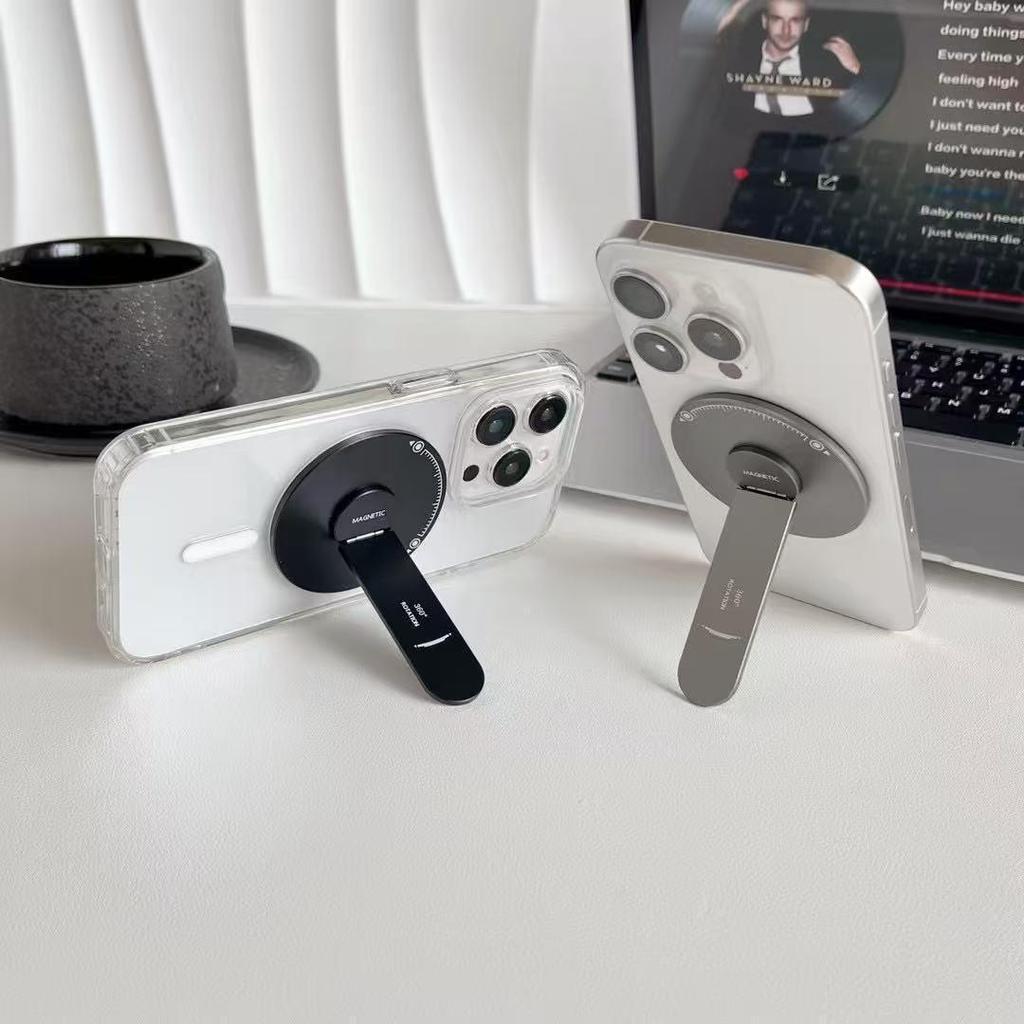 Ultra-thin Magnetic Desktop Phone Holder and Ring Stand for All Phones