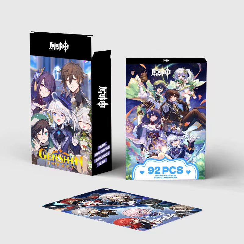 

Игра Genshin Impact Lomo Card Почтовая открытка Zhongli Hu Tao Двусторонняя печать Коллекционная карточка