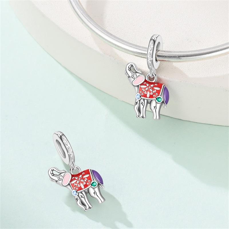 Copper Cute Mascot Elephant Talisman Charm Pendants Fit Diy Bracelet Necklace Jewelry For Women Birthday Gift