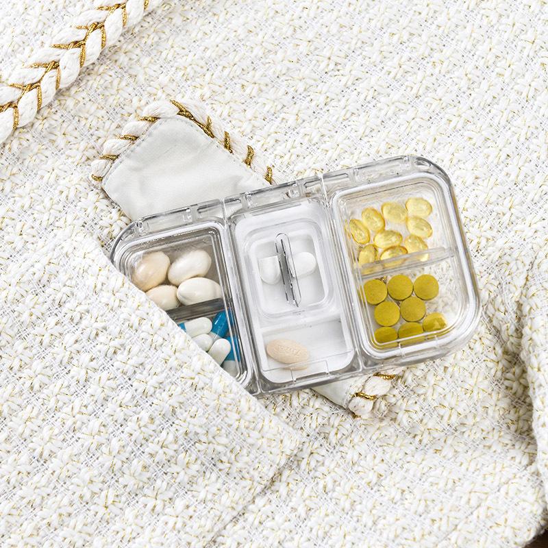 1PC Pill Cutter Box Portable Drug Box Tablet Cutter Splitter Medicine Pill Holders for Outdoor Travel Organizer Sealed Box