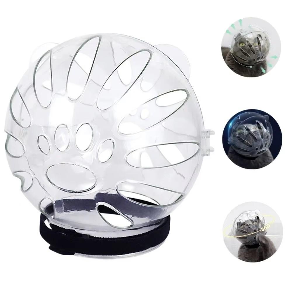Sturdy Cat Head Cover Ball-shaped Pet Protective Helmet Paw Cover Anti-bite Mask  Prevent Licking