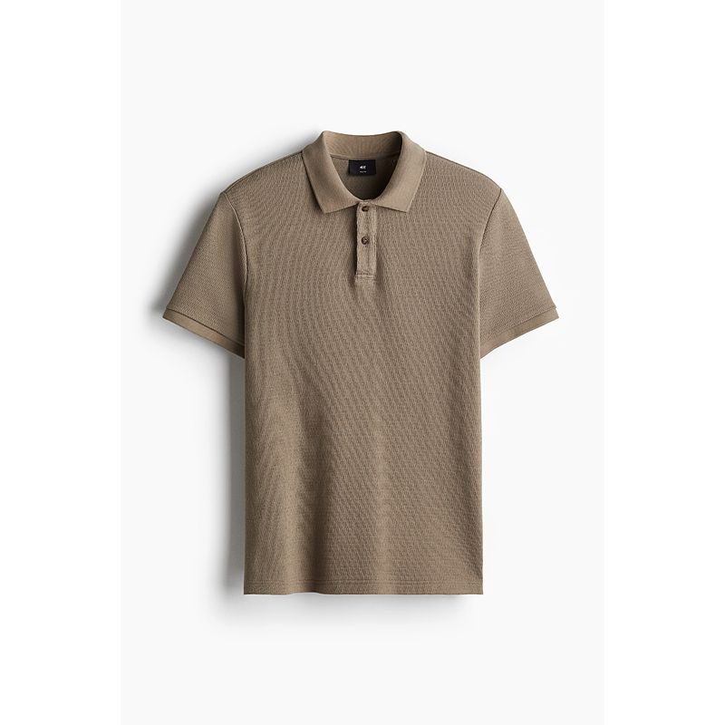 

HM Men s Polo Shirt 2025 Autumn Business Lapel Shoulder Half Cardigan Texture Feeling Tong Qin Short Sleeve 1247834