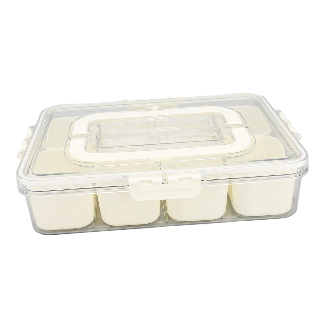 Portable Snackle Box Container 8 Compartment Clear Snack Platters Divided Serving Tray with Lid and 