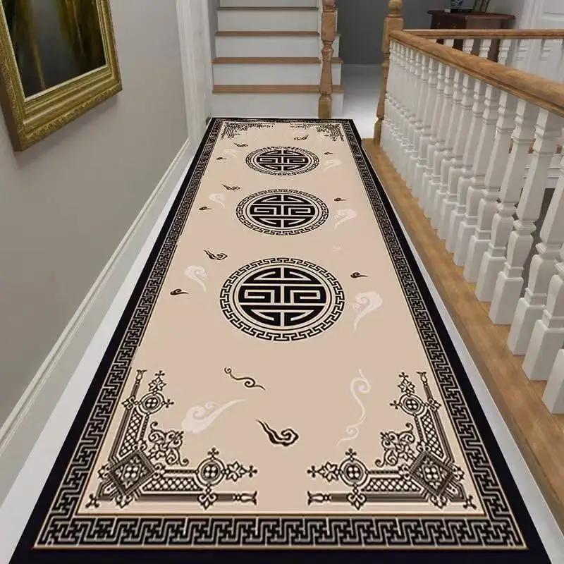 Nordic Modern Long Corridor Rug Anti-Slip Hallway Floor Mat for Living Room Hotel Aisle Runner Villa Home Decorative Carpet