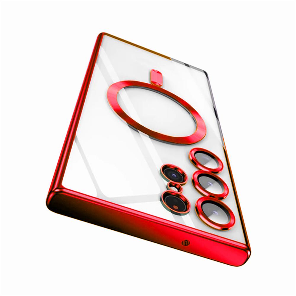 Luxury Plating Magnetic Case For Samsung Galaxy S21 S23 Fe S24 Ultra S22 Plus Apple Magsafe Cover 10H 6K Glass Camera Protect