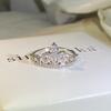 Bling Bling Romantic Princess Crown Zirconia White Gold Ring Female Wedding Engagement Fashion Jewelry Party Gift