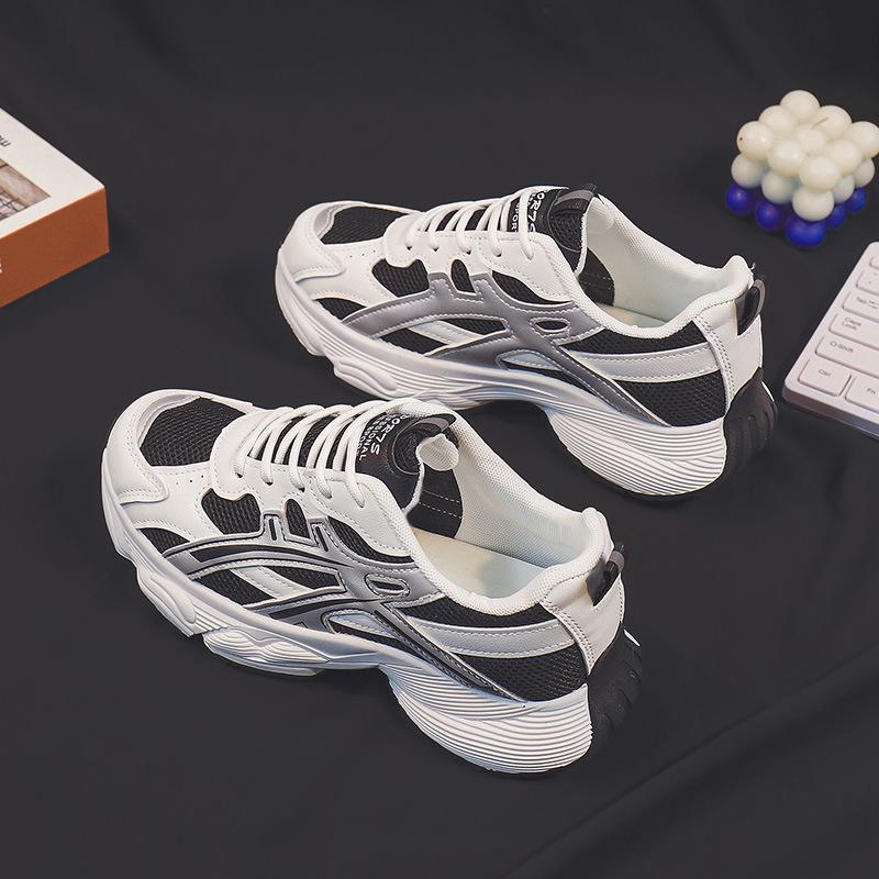 

Женская весенняя мода 2024 года Daddy Shoes: Универсальные, удобные, дышащие, уродливо-милые повседневные кроссовки для походов (Y502). 37 чёрный/белый