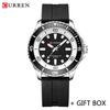 CURREN Sport Men Watch Top Brand Luxury Military Army Waterproof Male Clock Orange Silicone Quartz Original Man Wristwatch 8448