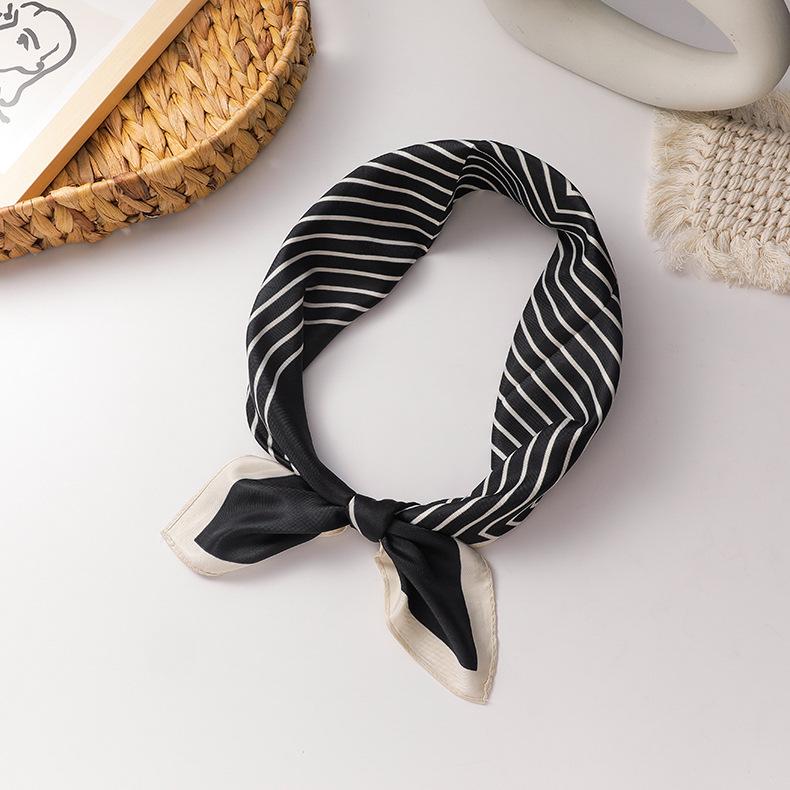 French Retro Satin Silk Scarf Hair Tie - Versatile Korean Style for Women's Ponytail or Bun