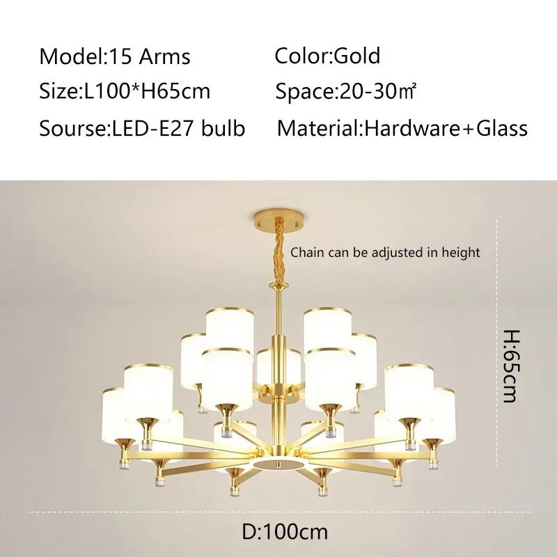 New Style Living Room Chandelier Modern Simple Light Luxury Atmosphere Home Bedroom Restaurant Nordic Set Lamp