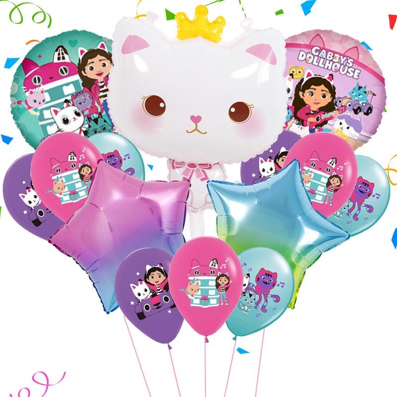 Dollhouse Gabbys Balloons Kids Birthday Party Supplies Animal Decor Cat