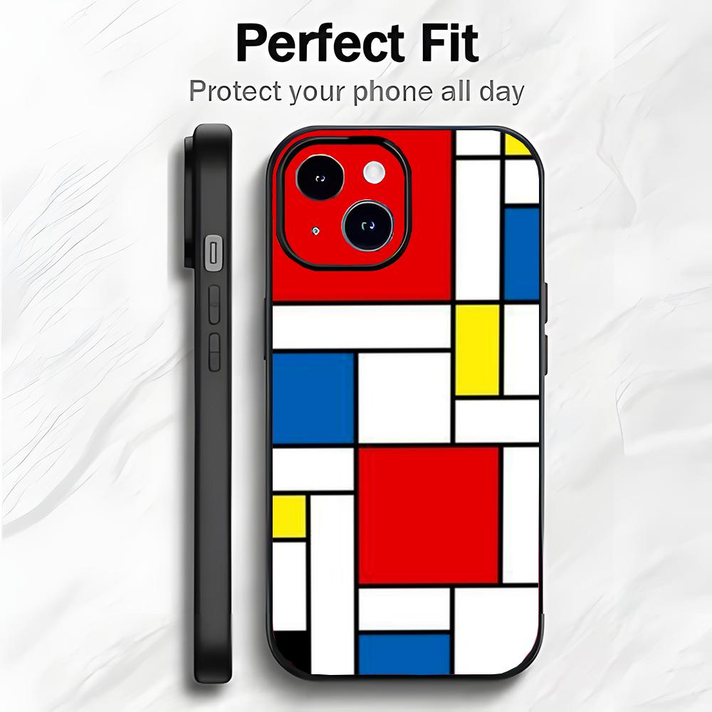 Abstract Iconic Art P-Piet Mondrian Phone Case Phone Case Soft Packaging Lightweight For iPhone17 16 15 14 13ProMax