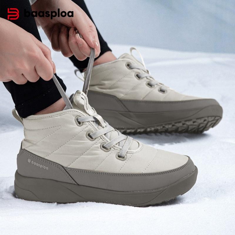 Women's snow boots outdoor waterproof non-slip warm short boots women's  casual hiking shoes cold-proof boots wool lining short barrel winter boots