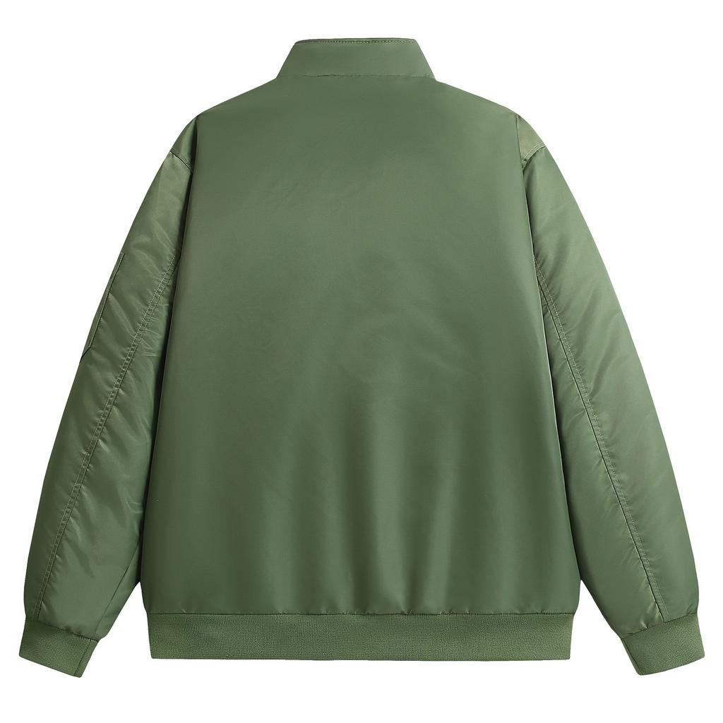 Men's Casual Stand-Collar Jacket Utility Multi-Pocket Flight Jacket