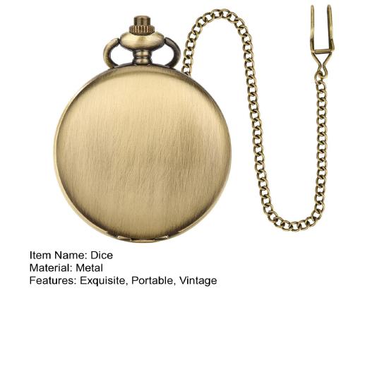 Mini DND Dice Set Polyhedral Metal Vintage Dice Steampunk Gear Pocket Watch Dice Set with Chain Board Game Accessories