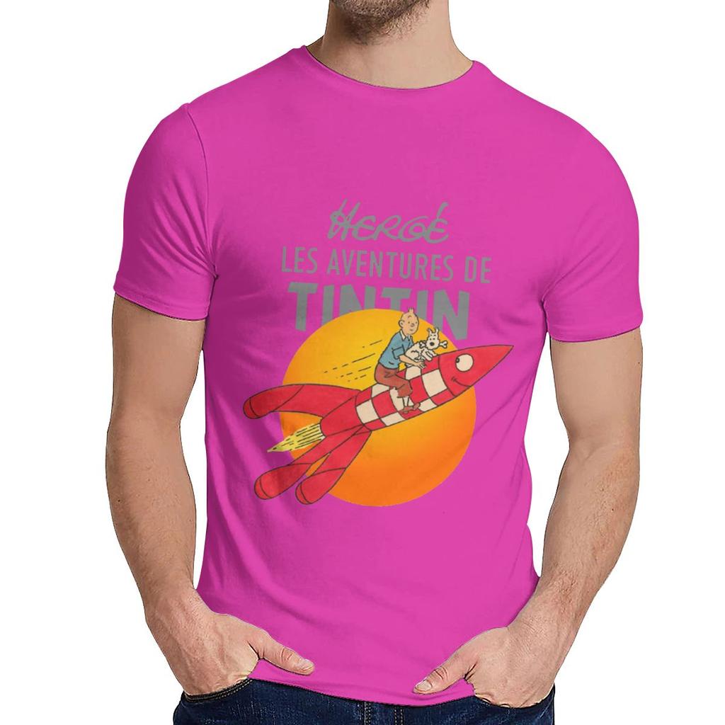 Tintin The Adventures Of Tintin Tee Crewneck Streetwear Male Organic Cotton Plus Size Camiseta