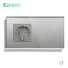 BSEED 1/2/3Gang Touch Light Switches 1/2/3Way Stair Sensor Switches For Hallway Corridor With Socket EU Standard Glass Panels