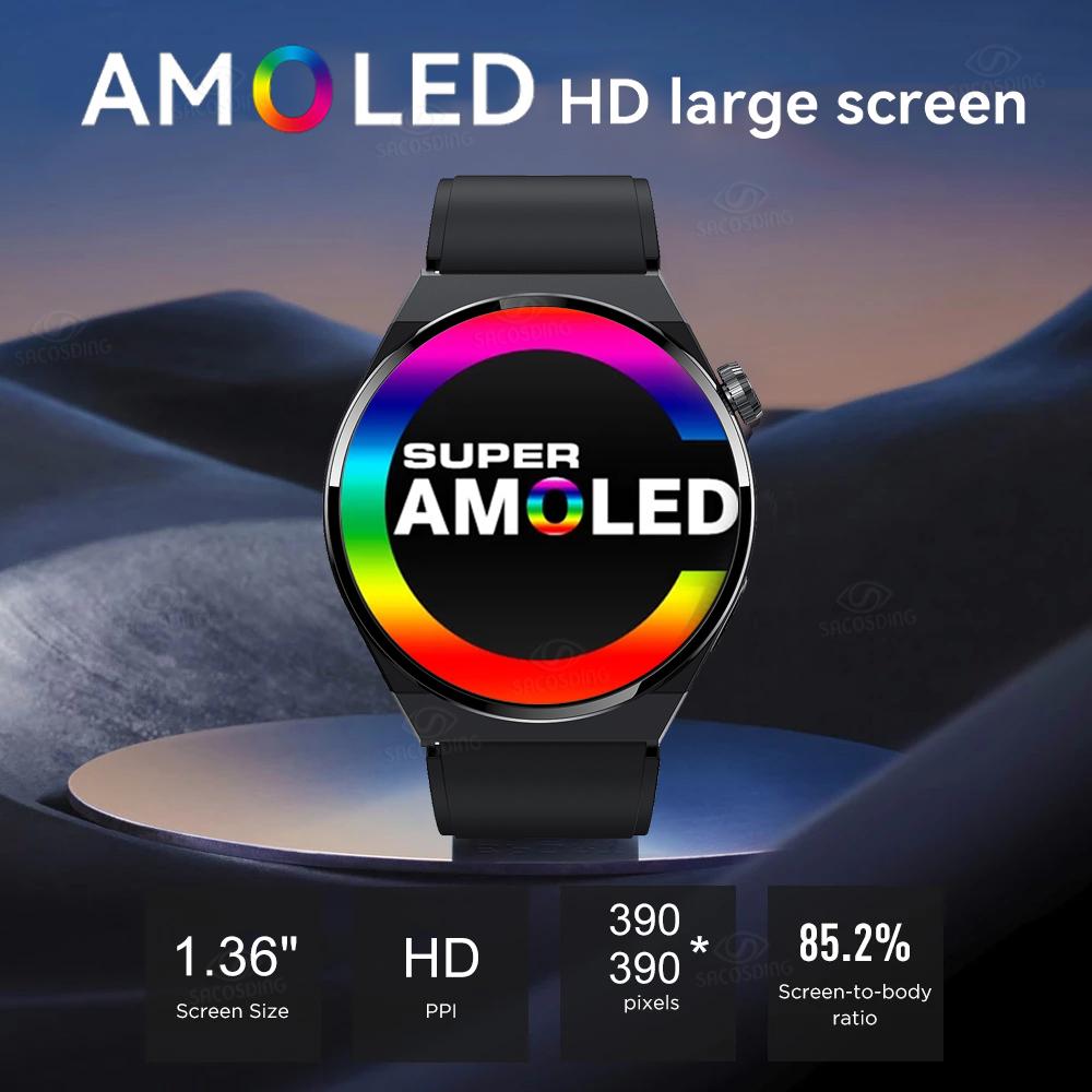 Gt3 Pro Smart Watch Men Amoled 390*390 Hd Screen Heart Rate Bluetooth Call Ip68 Waterproof Smartwatch For Huawei Xiaomi