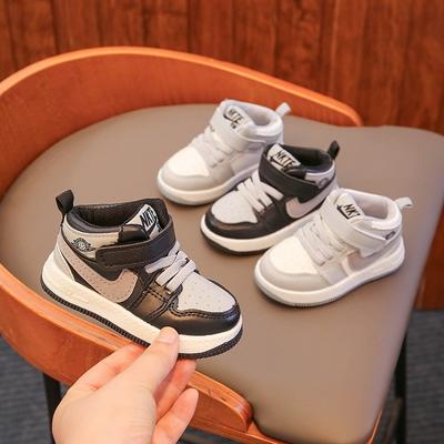 Boys' Mid-top Sneakers Spring and Autumn New Children's Shadow Gray Single Shoes Children's Baby Board Shoes Girls' Shoes
