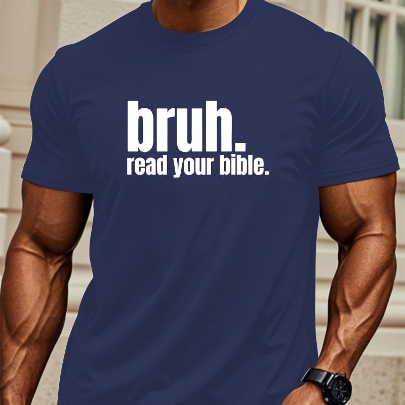 

Bruh Read Your Bible T-Shirt,Soft Breathable & Fade-Resistant, Classic Fit for Daily Casual Wear XXL