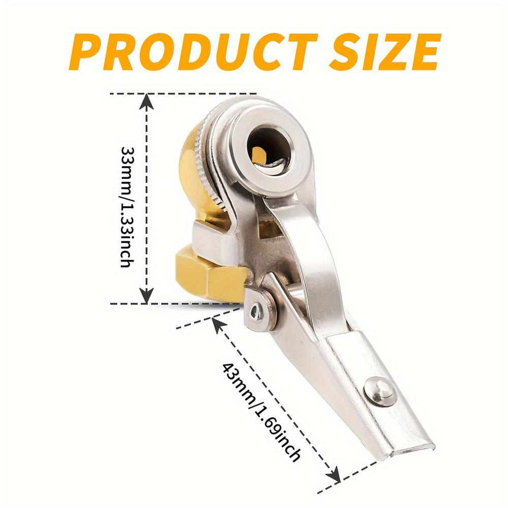 

Locking Air Chuck Leak-Proof Heavy Duty Tire Inflator Hose Adapter Secure Clip-On Connector For Car Motorcycle RV Truck Bike