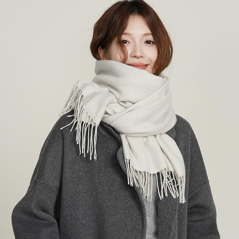 Womens Winter Warm Scarf Knitted Faux Cashmere Solid Color Thick Cozy Neck Wrap Stylish Everyday Accessory