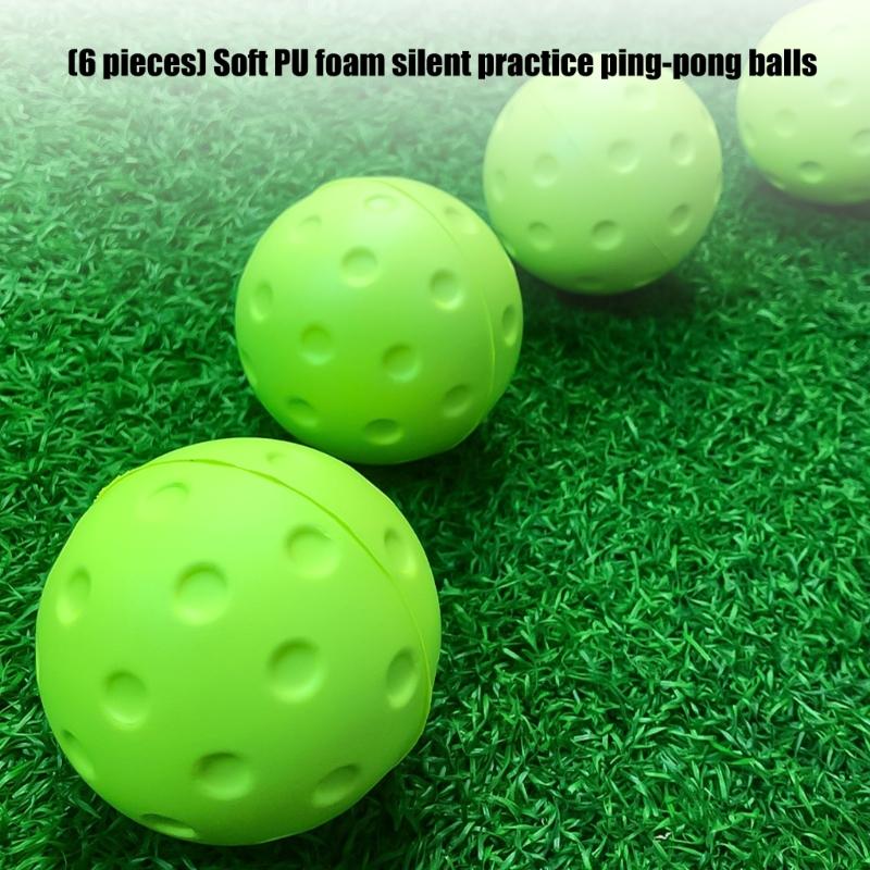 Pickleballs Courts Sport Training Balls for Indoor Practice, Perforated PU Design with a Low-Noise Feel, Six Balls for Touch Work