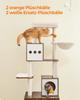Feandrea Cat Scratching Post with Litter Box 185 cm High Cat Scratching Post Scratching Post Platform Washable Cushion Vintage Brown