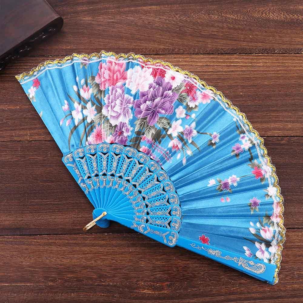Wedding Party Chinese Style Art Craft Wedding Fan Photo Prop Tool Dance Fan Hand Held Flower Fan