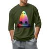 Men'S Round Neck Three-Quarters Sleeve Top Casual Fashion T-Shirt