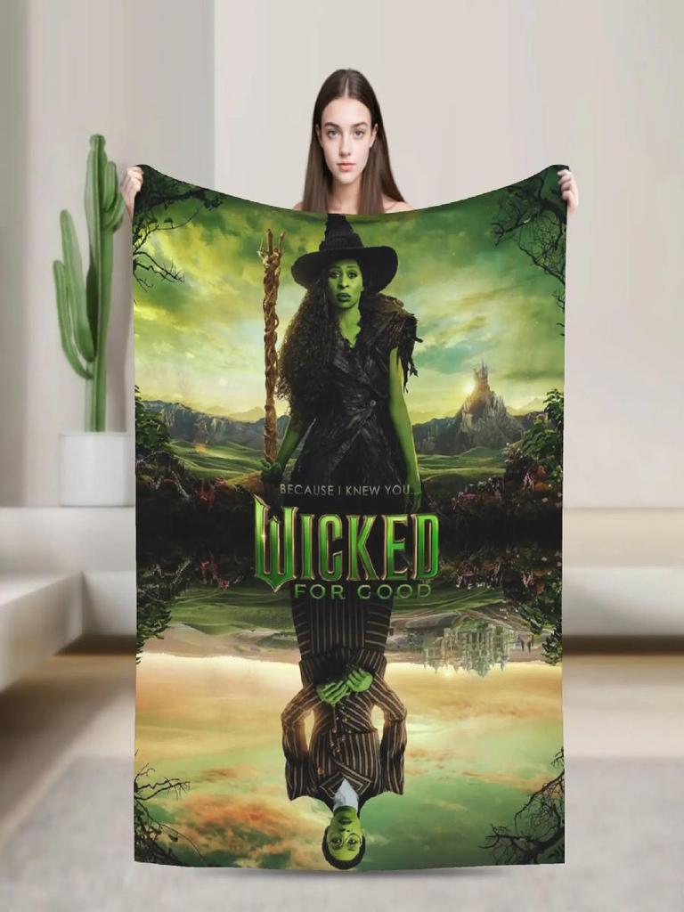Wicked  Elphaba Soft Plush Throw Blanket for Kids and Adults  Flannel Couch Bed Sofa Cover with Graphic Design