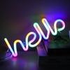 Decorative Night Light 5V LED Neon Sign Light 1W USB or Battery Powered Neon Light Hello Letters LED Neon Light Store