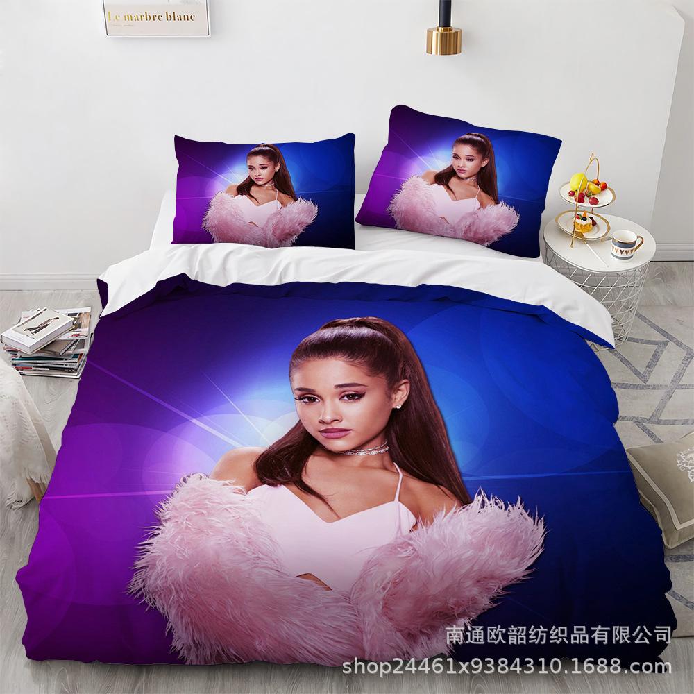 Three-Piece 3D Digital Printing Arianagrande Quilt Cover Home Textile Four-Piece Set