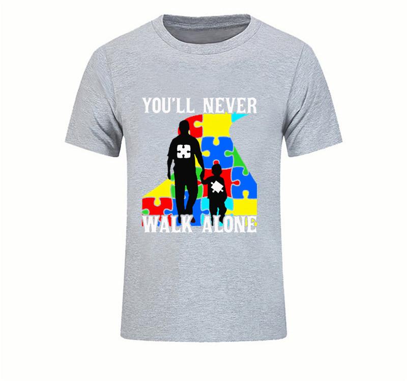 Never Walk Alone Father And Son T Shirt Discount Custom Work Tshirts Mens Short Sleeve Tees
