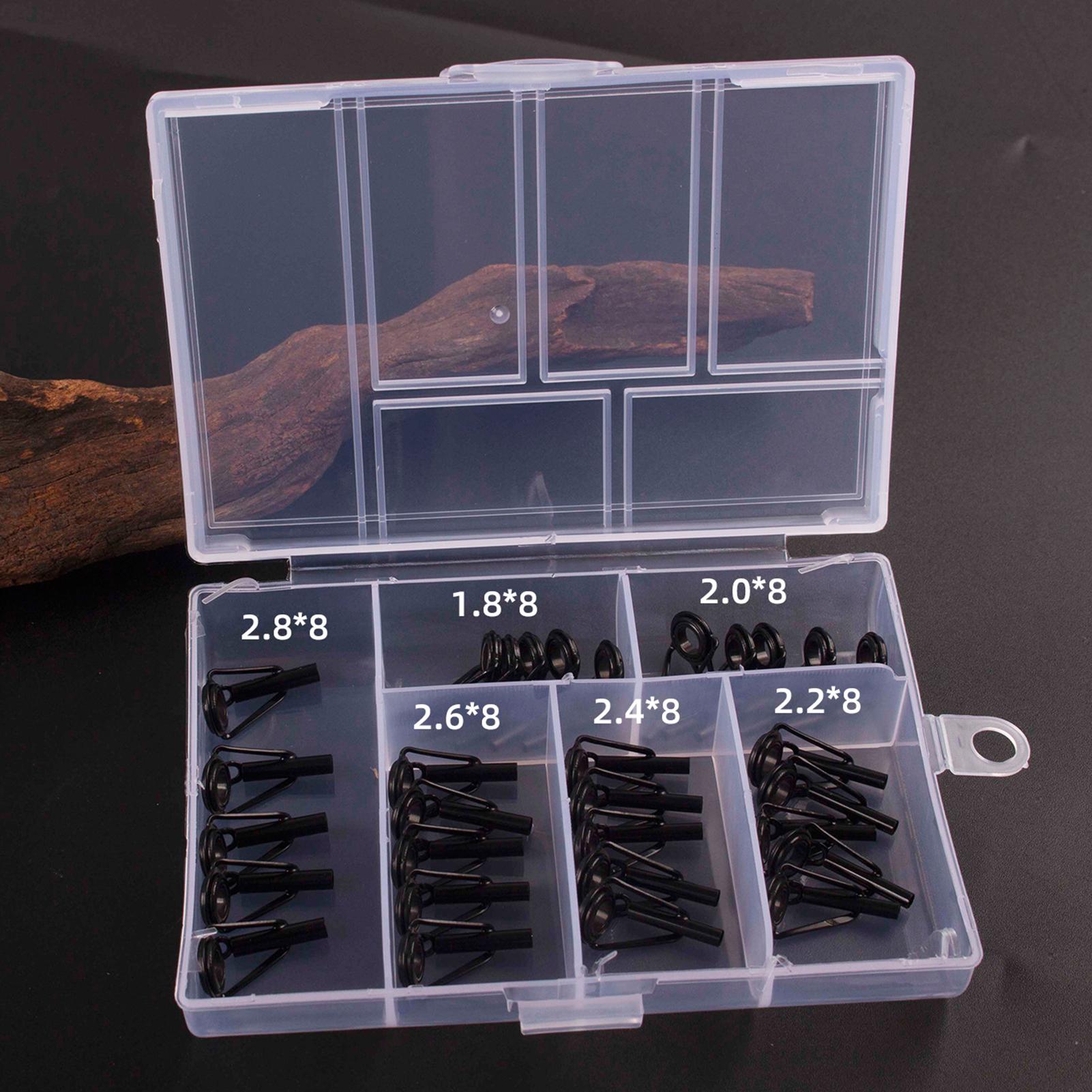 

30pcs Fishing Rod Tips Stainless Steel Ceramic Ring Guide Replacement Fishing Rod Repair Kit