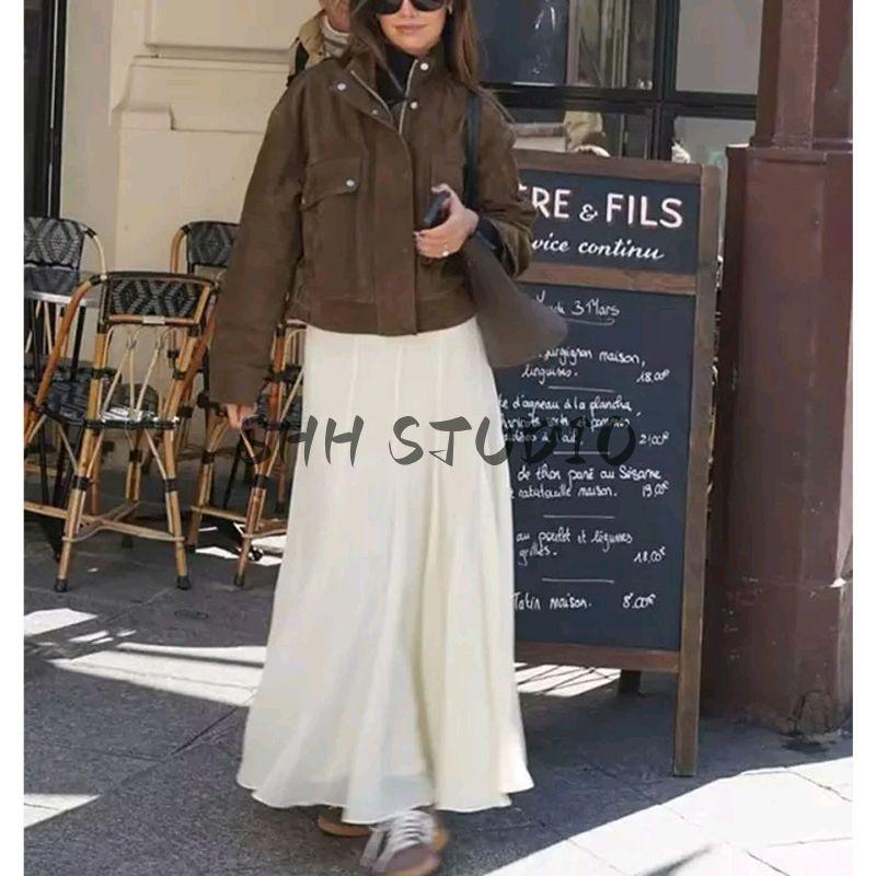 Autumn New Women's Clothing American Retro Style Loose Version Stand Collar Long Sleeves Imitation Deerskin Velvet Short Jacket