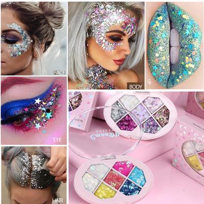 CmaaDU 7-Farben Glitzer Lidschatten Palette