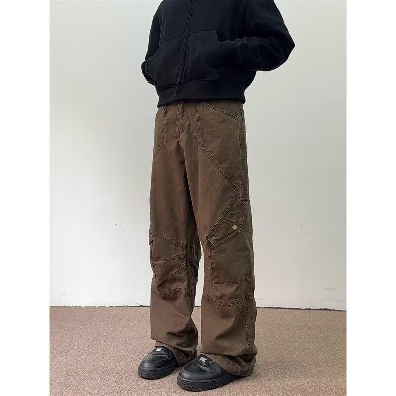 Мужские джинсы JYL Американский винтаж Новые Повседневные прямые джинсовые брюки карго XL