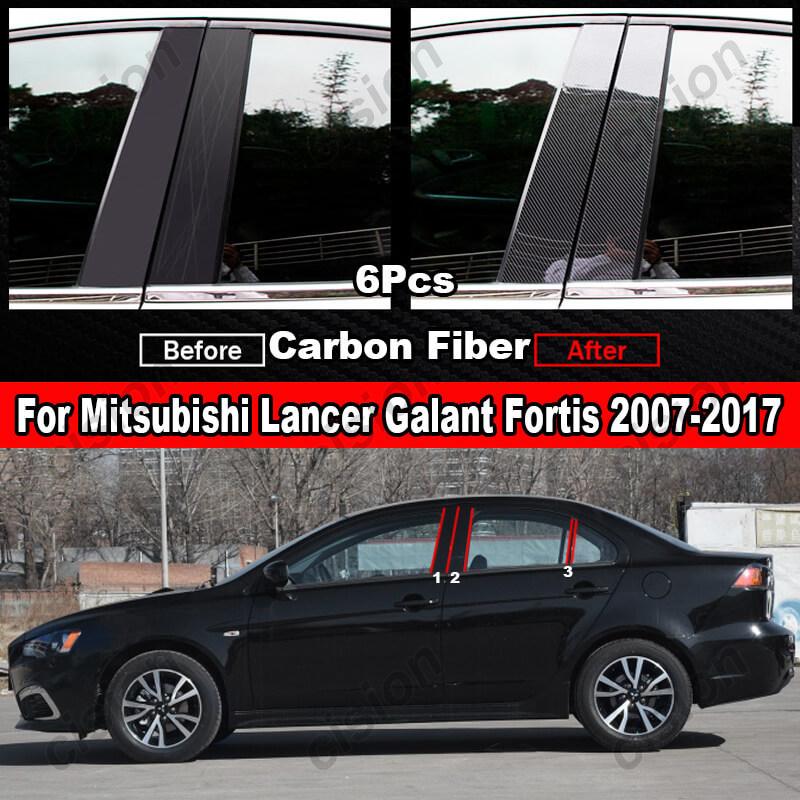 

6 шт., автомобильная оконная дверная колонна, BC, стойка, накладка для Mitsubishi Lancer Galant Fortis 2007-2017, карбоновый зеркальный эффект