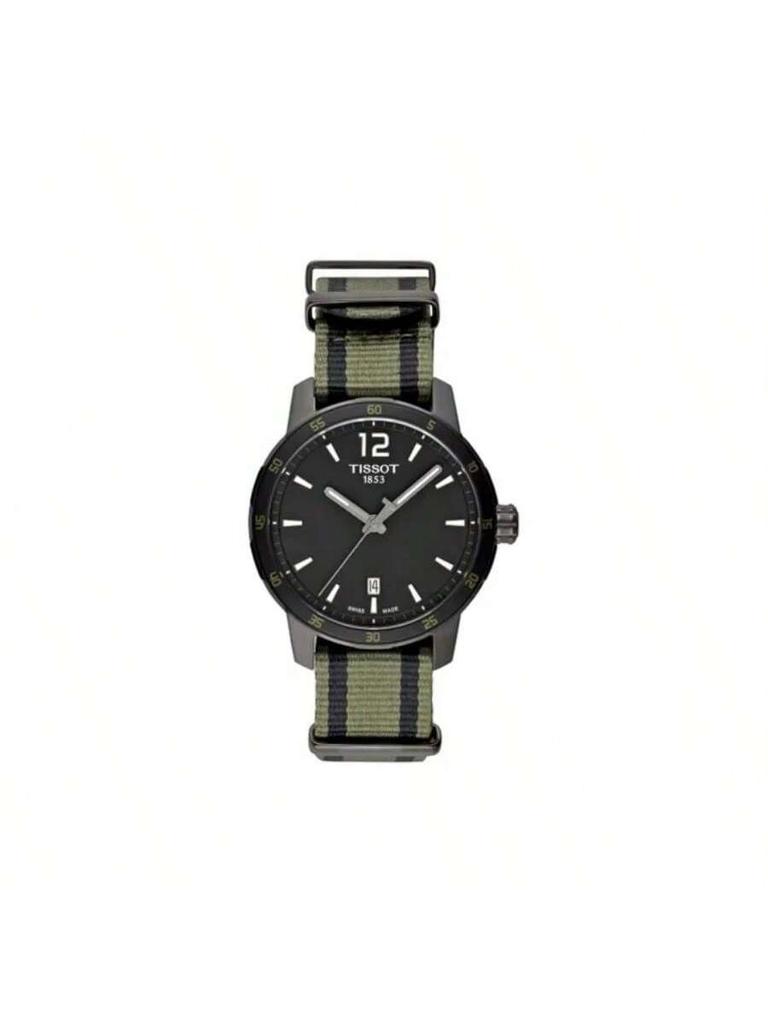 Tissot Orologio da uomo al quarzo, impermeabile fino a 100 m, cinturino in tela T095.410.37.057.00