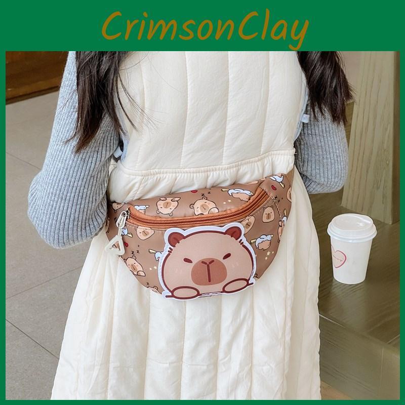 Crossbody Printed Capybara Chest Bag Children Cartoon Outdoor Leisure Waist Pack