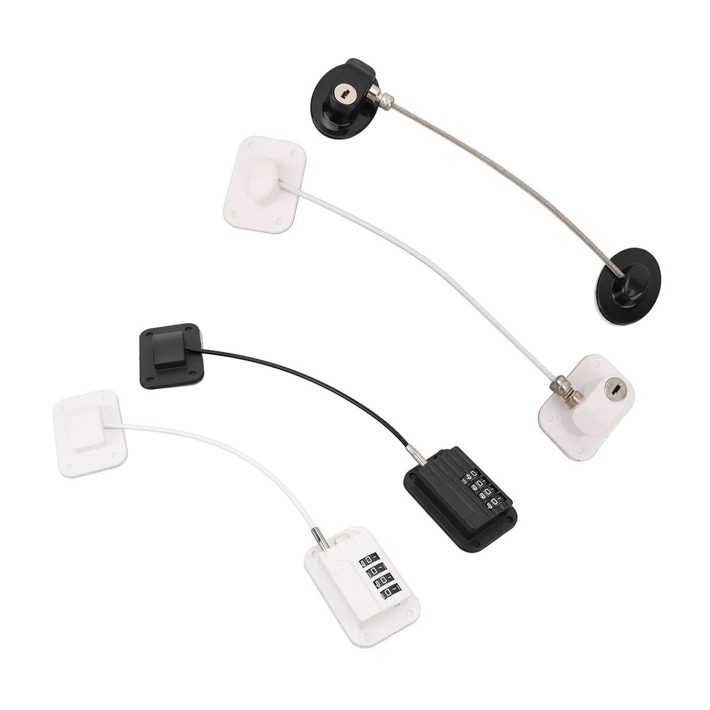 2PCS Set Refrigerator Lock Strong Adhesive Hole Free ABS Fridge Door Child Proof Lock for Cabinet