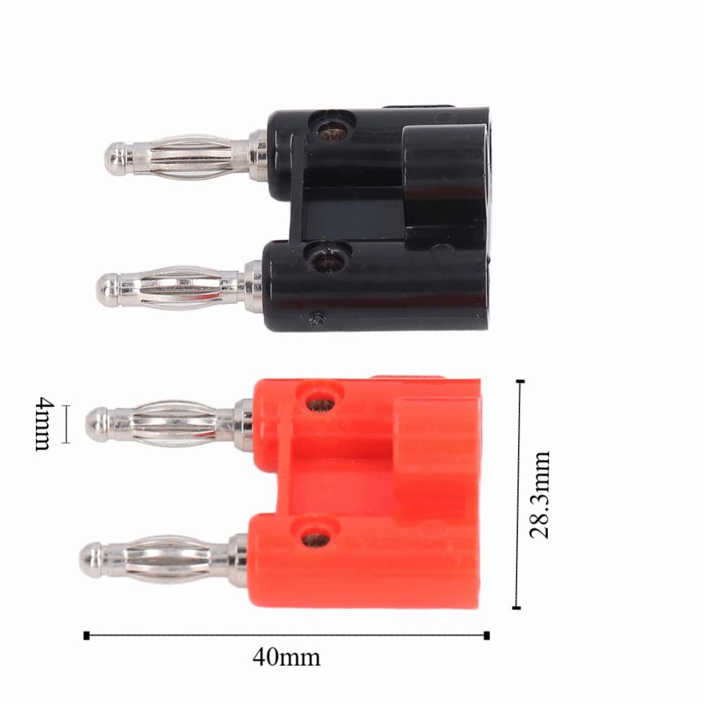 5 Set 4mm Dual Banana Plug 32A 1000V Copper ABS Speaker Banana Plug Two Way Black+Red Banana Socket Electronic Equipment